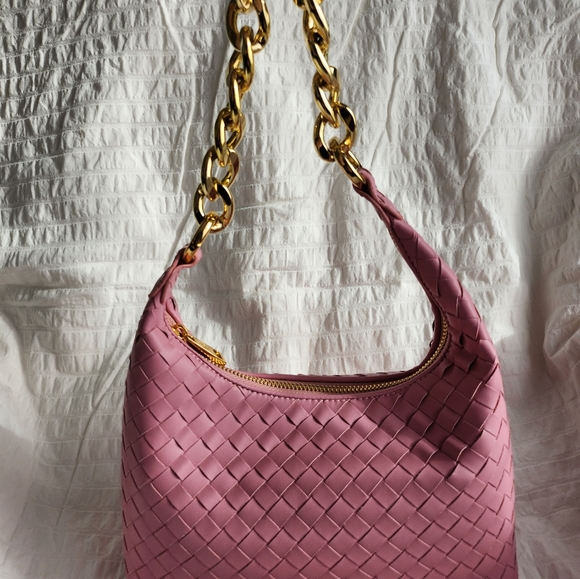 Sinbono Vienna Top Handle Shoulder Bag - Pink Braided - Picture 2 of 6